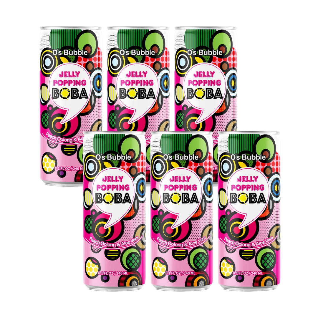 O'S BUBBLE Peach Oolong Tea Can 240ml x 6ea (BBD 10/11/2025)