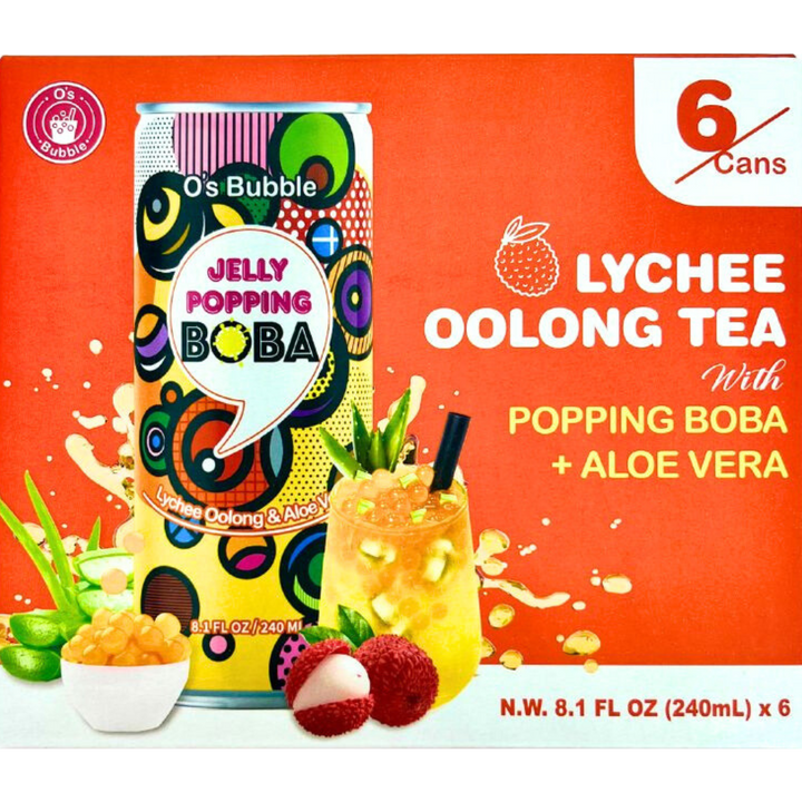 O'S BUBBLE Lychee Oolong Tea Can 240ml x 6ea (BBD 10/11/2025)