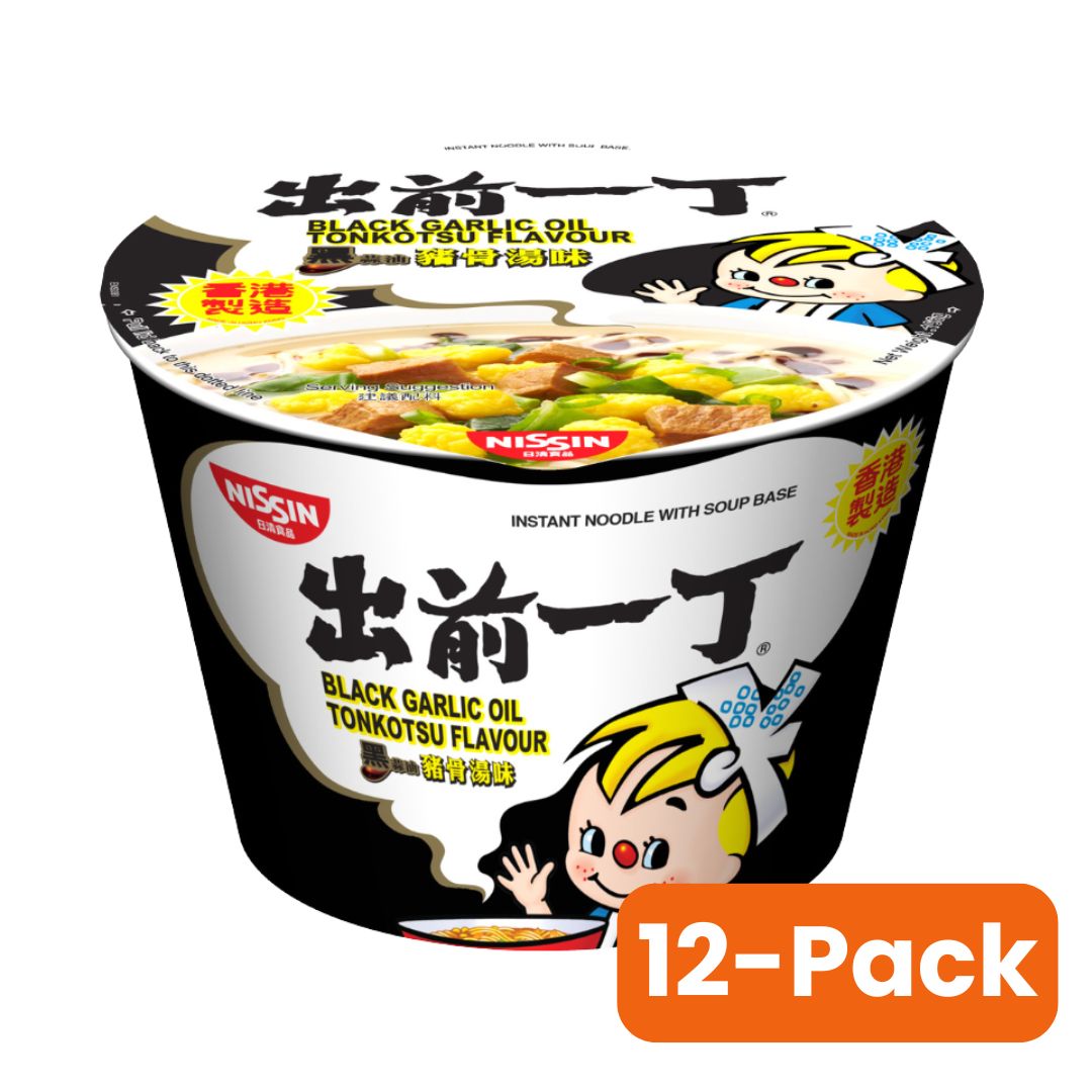 NISSIN Black Garlic Oil Tonkotsu Flavour Bowl 106g x 12pc