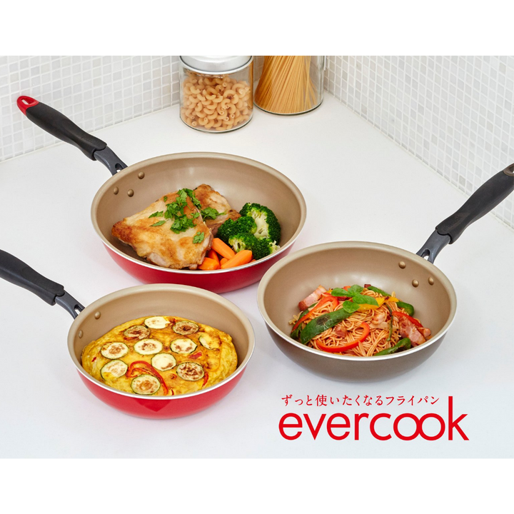 EVERC Frypan Fuka 28cm Red Deep 1p