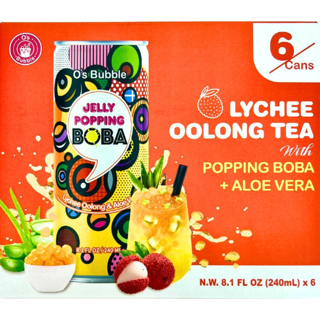 O'S BUBBLE Lychee Oolong Tea Can 240ml x 6ea