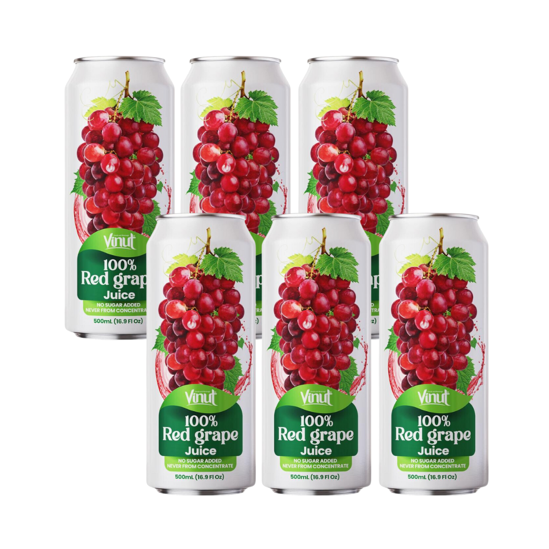 VINUT 100% Red Grape Juice CAN 500ML x 6ea