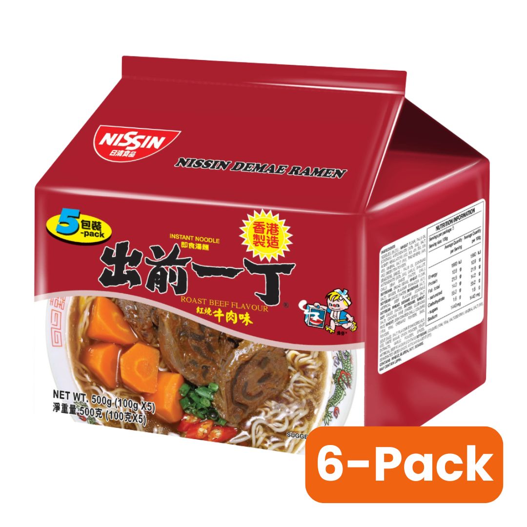 NISSIN Demae Ramen Roast Beef Flavour (100gx5) x 6-pack