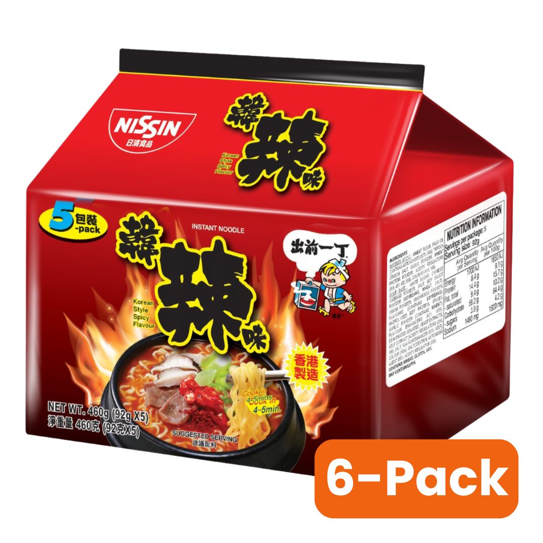 NISSIN Demae Ramen  Korean Spicy Flavour (92gx5) x 6-pack
