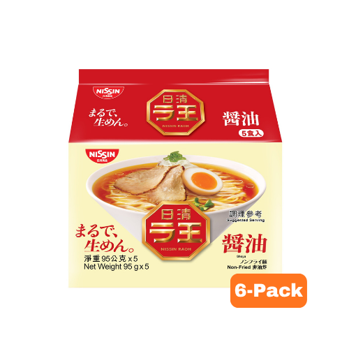 NISSIN Raoh Shoyu Flavour (95g x 5pks) x 6 packs 475g