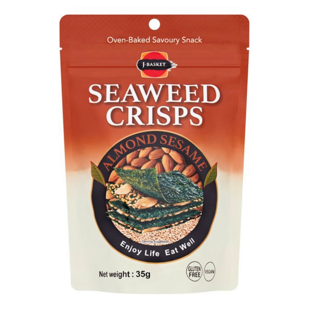 JB Seaweed Crisps A&S 35g Seaweed Snack Almond & Sesame